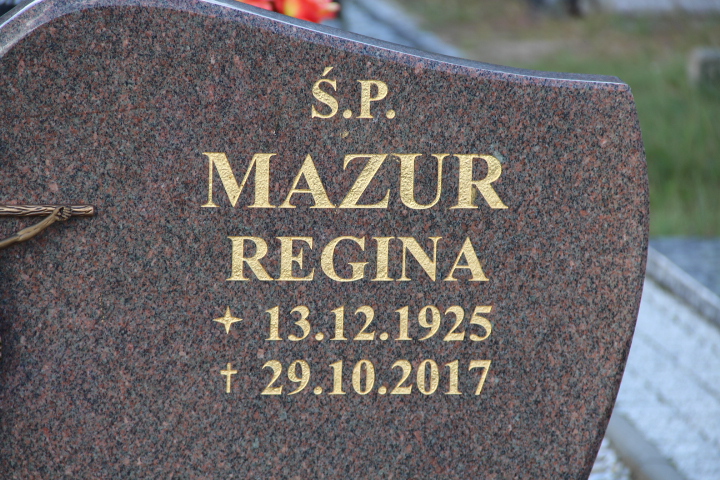 Regina Mazur  1925 Bogdaniec - Grobonet - Wyszukiwarka osób pochowanych
