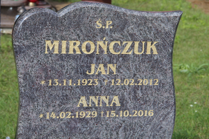 Jan Mirończuk 1923 Bogdaniec - Grobonet - Wyszukiwarka osób pochowanych
